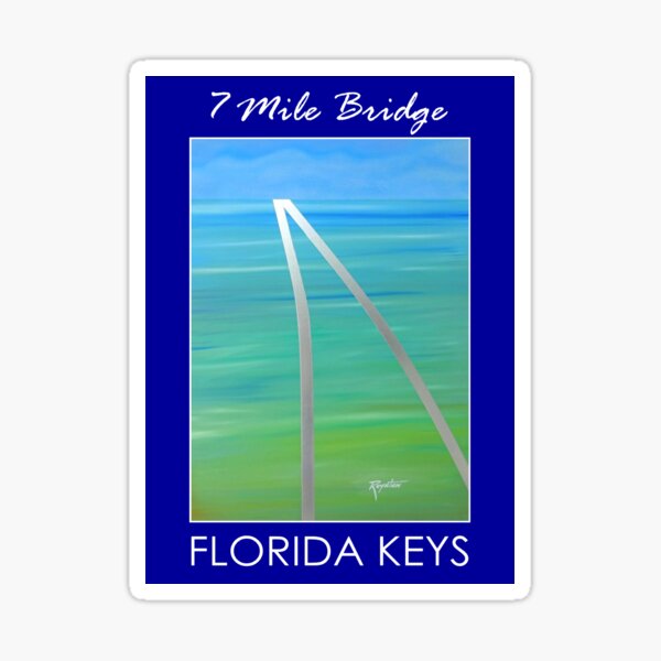Item preview, Seven Mile Bridge Florida Keys w/royal blue border designed and sold by Motorzooi.