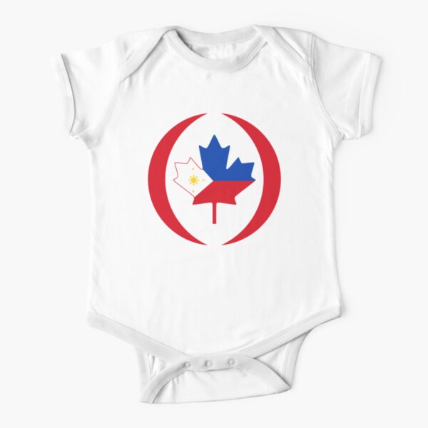 Filipino Canadian Multinational Patriot Flag Series Short Sleeve Baby One-Piece