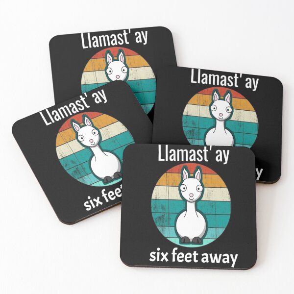 Item preview, social Distancing six Feet Away Llamastay Yoga Tee Llama Social Distancing Gift Sarcastic Quarantine Humour Quote Apparel vintage idea design black and white llamast'ay designed and sold by Chamssou.