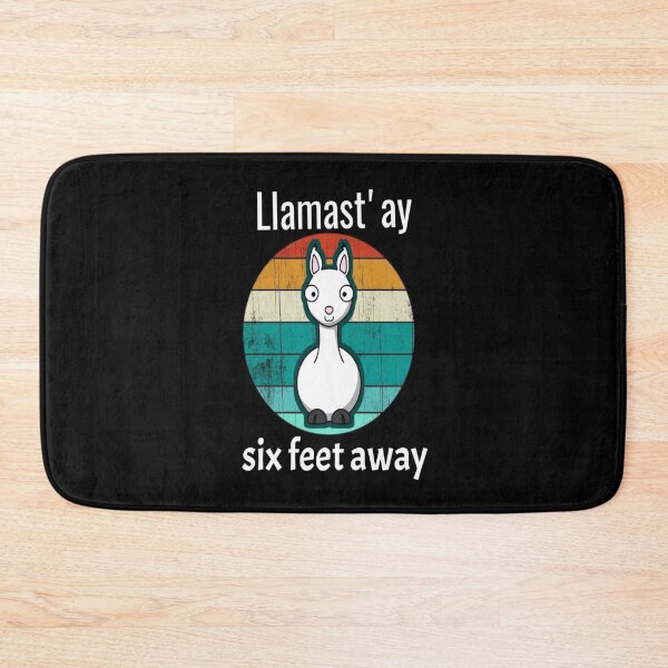 Item preview, social Distancing six Feet Away Llamastay Yoga Tee Llama Social Distancing Gift Sarcastic Quarantine Humour Quote Apparel vintage idea design black and white llamast'ay designed and sold by Chamssou.