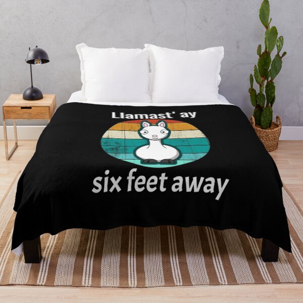 Item preview, social Distancing six Feet Away Llamastay Yoga Tee Llama Social Distancing Gift Sarcastic Quarantine Humour Quote Apparel vintage idea design black and white llamast'ay designed and sold by Chamssou.