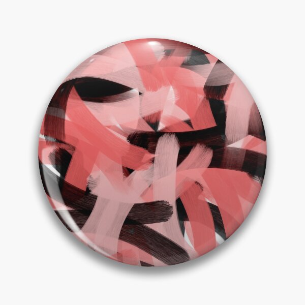 Artikelvorschau, Moderne abstrakte korallenrote rosa schwarze Brushstroke-Kunst entworfen und verkauft von Blkstrawberry.