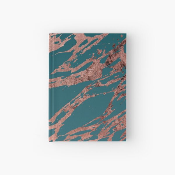 Aperçu de l'œuvre Marbre bleu sarcelle paon moderne rose doré créée et vendue par Blkstrawberry.