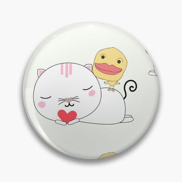 Item preview, cute  duck and cat with  red heart   designed and sold by Pongbun Sangkaew.