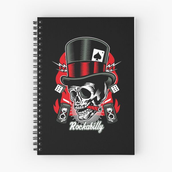 Item preview, Rockabilly Rock Skull Retro Classic Rock and Roll Bikers designed and sold by MemphisCenter.