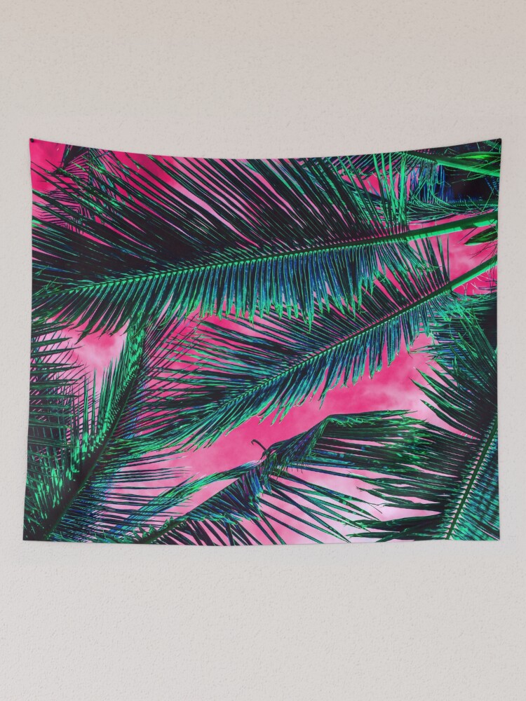 Pink discount palm tapestry