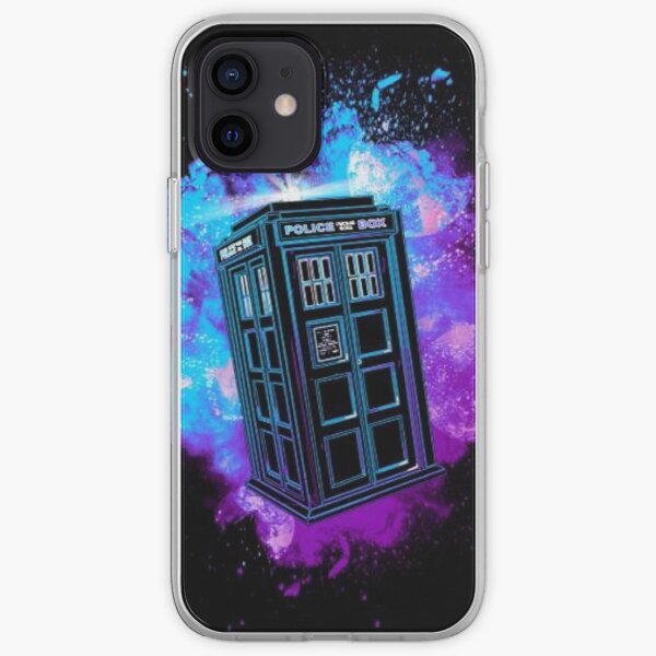 Neon Tardis  iPhone Soft Case