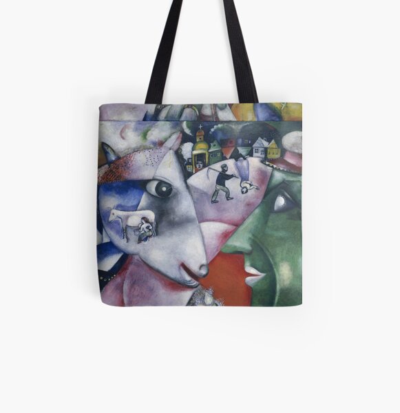 Marc Chagall - Moi et le village Tote bag doublé