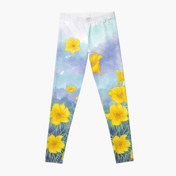 Daylily flowers over stormy sky Leggings