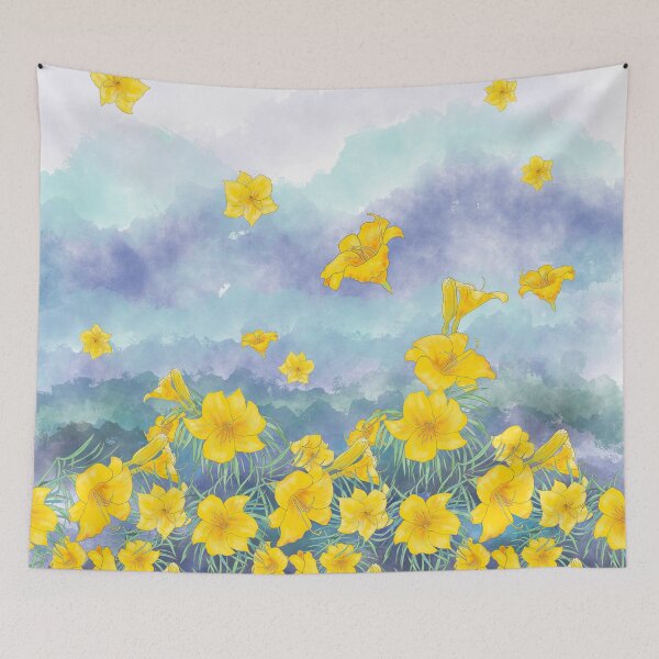 Item preview, Daylily flowers over stormy sky designed and sold by Andreea Dumez.