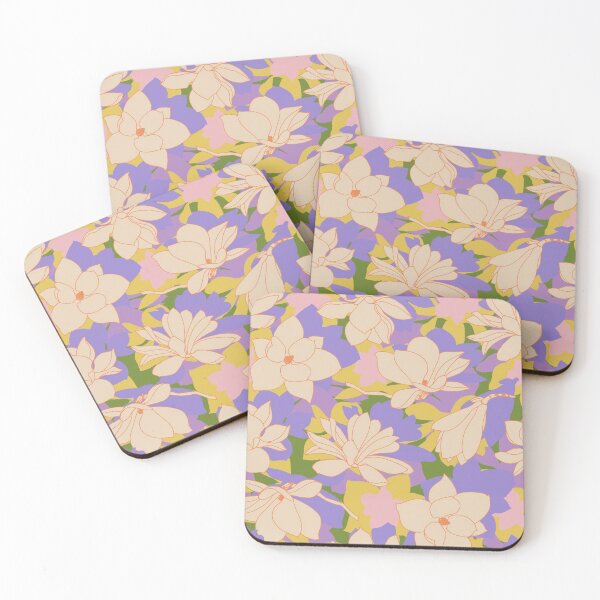 Item preview, Magnolia floral seamless pattern lilac green yellow light pink designed and sold by Yulia Chepurova.