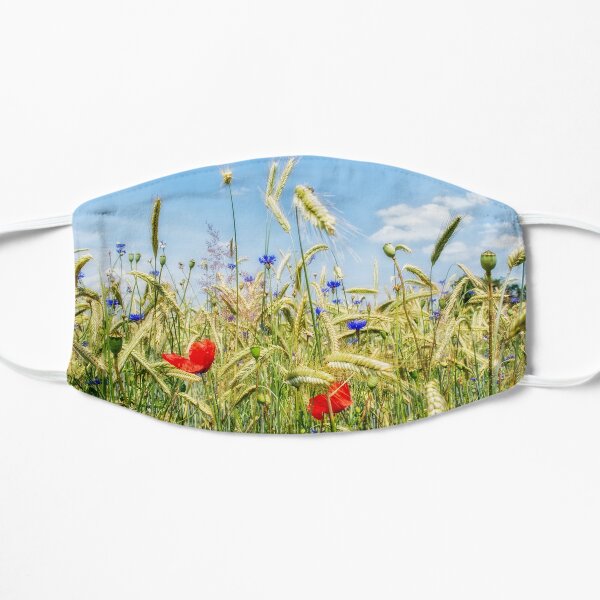 Cornflower field Flat Mask