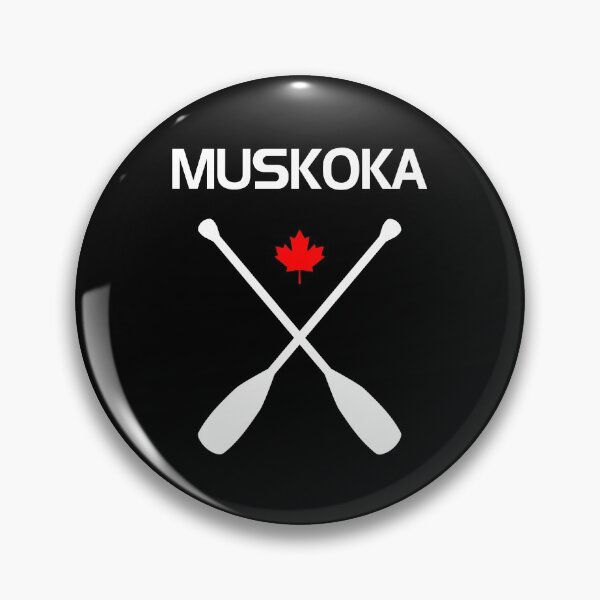 Item preview, Muskoka Canada Crossed Paddle Oars Maple Leaf Dark Color designed and sold by TinyStarCanada.