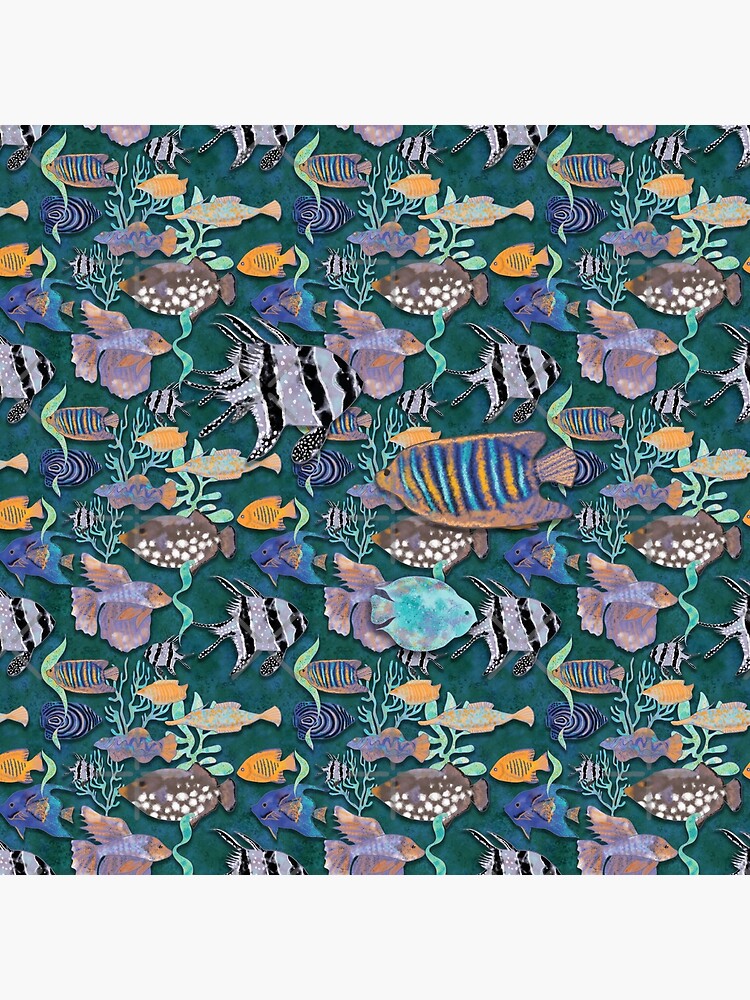 Aqua green fish tank pattern by andreeadumez