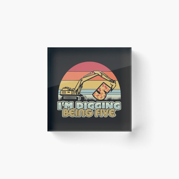 Item preview, Kids 5th Birthday, 5 Year Old Design. Digging Being Five Excavator Product designed and sold by PackAPunch.