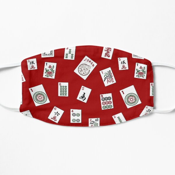Red Mahjong Flat Mask
