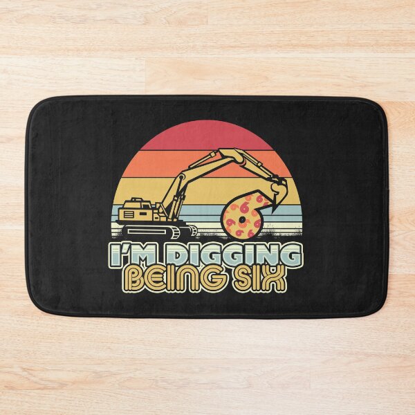 Item preview, Kids 6th Birthday, 6 Year Old Print. Digging Being Six, Excavator Graphic designed and sold by PackAPunch.