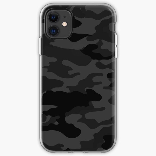 Black camouflage pattern iPhone Soft Case
