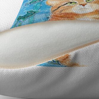 Alternate view of Aqua Cat Throw Pillow