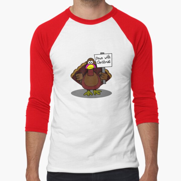 Down With Christmas Baseball ¾ Sleeve T-Shirt