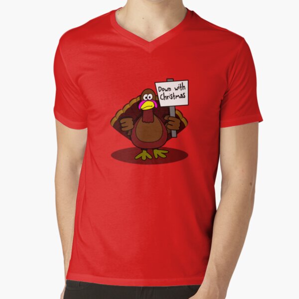 Down With Christmas V-Neck T-Shirt