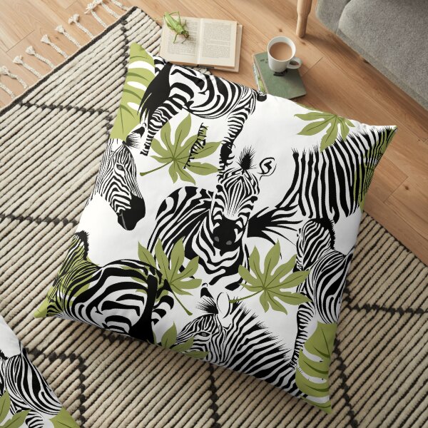 Tropical Zebra Floor Pillow