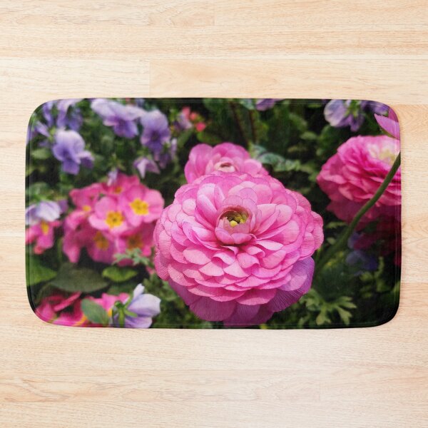 Item preview, SPRING Rosy Ranunculus and Primrose with violet Violas designed and sold by rvjames.