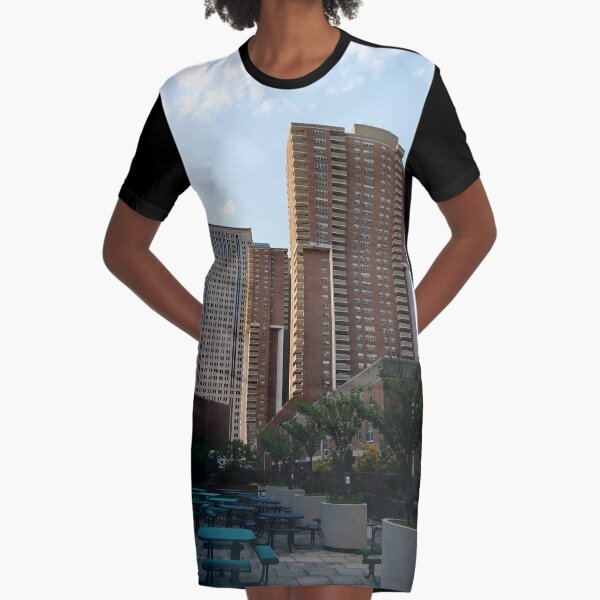 Tower Block, High-rise building, New York, Manhattan, Downtown  Graphic T-Shirt Dress