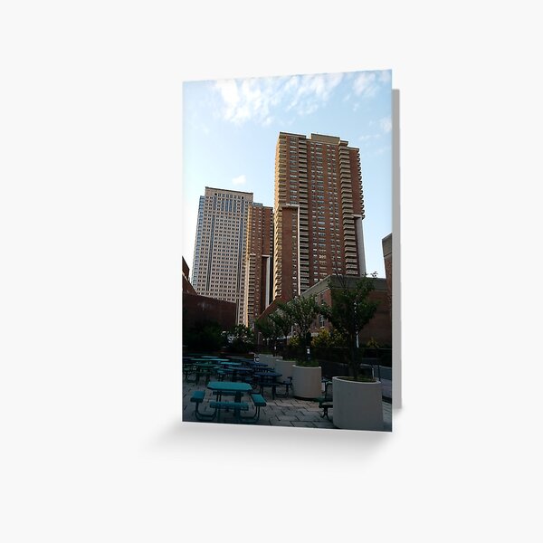 Tower Block, High-rise building, New York, Manhattan, Downtown  Greeting Card