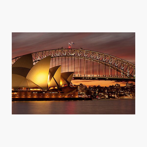 Sydney Opera House at sunset Photographic Print