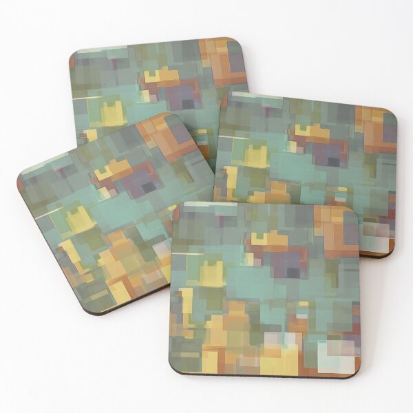 Item preview, green brown and yellow square pattern  designed and sold by Mrvell.
