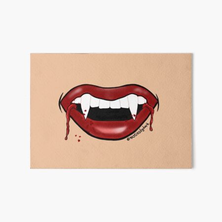 Red Lips and Vampire Fangs Art Board Print for Sale by ArtByBusyBee