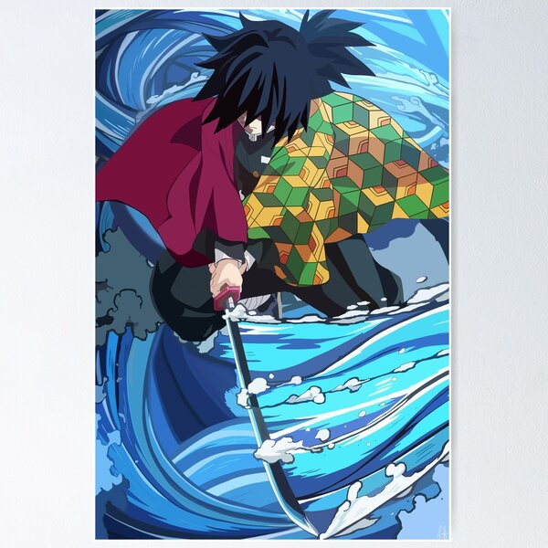 Anime Poster Kimetsu no Yaiba Canvas Wall Art HD Print Wall Picture Artwork  for Home Room Decoration Boy Gift 12x16in (With Frame, L01-3042)