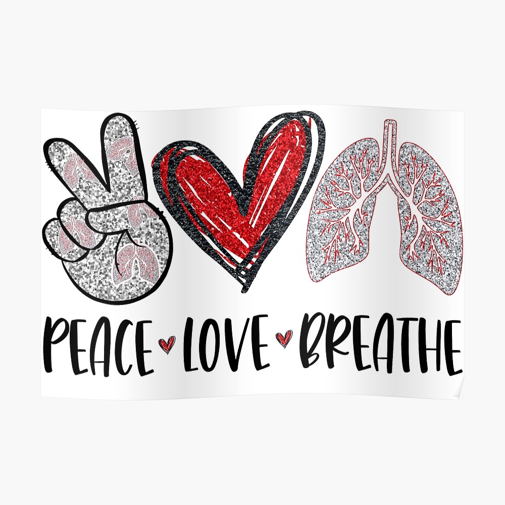 Download Peace Love Breathe Respiratory Therapist Sticker By Arkansasmade Redbubble