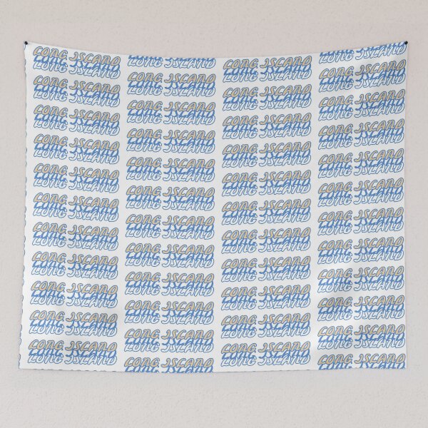 Item preview, Long Island New York Orange Blue and White Font designed and sold by Hungry Hungry  Buffalo.