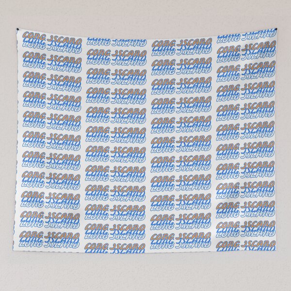 Item preview, Long Island New York Orange Blue and White Font designed and sold by Hungry Hungry  Buffalo.