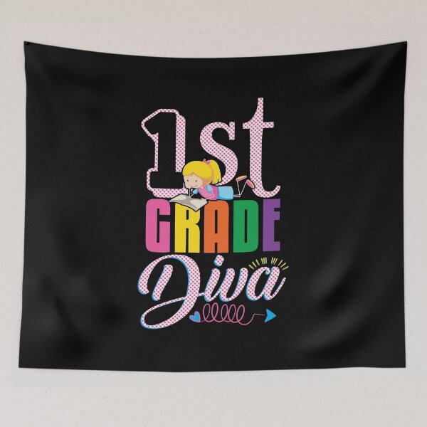 Item preview, 1st Grade Diva Funny Girls Elementary Student designed and sold by Tee Kaboom!.