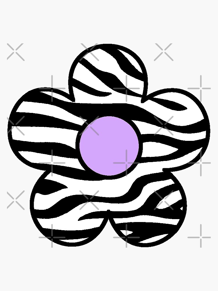 "zebra print flower" Sticker for Sale by adequatedesigns Redbubble