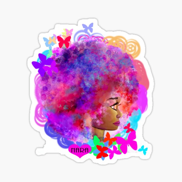 Big Hair and Butterflies Sticker