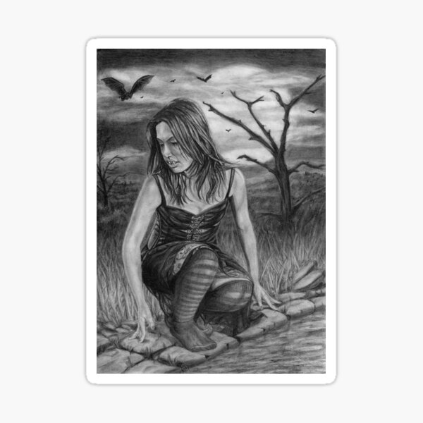 Nocturnal: Original drawing by Dean Sidwell Sticker
