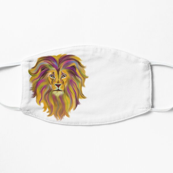 Colorful Lion Face Mask Flat Mask