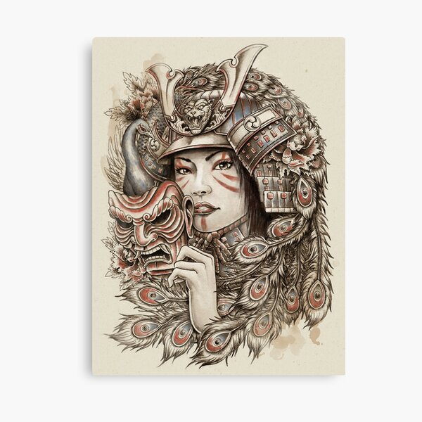 Peacock Samurai Canvas Print