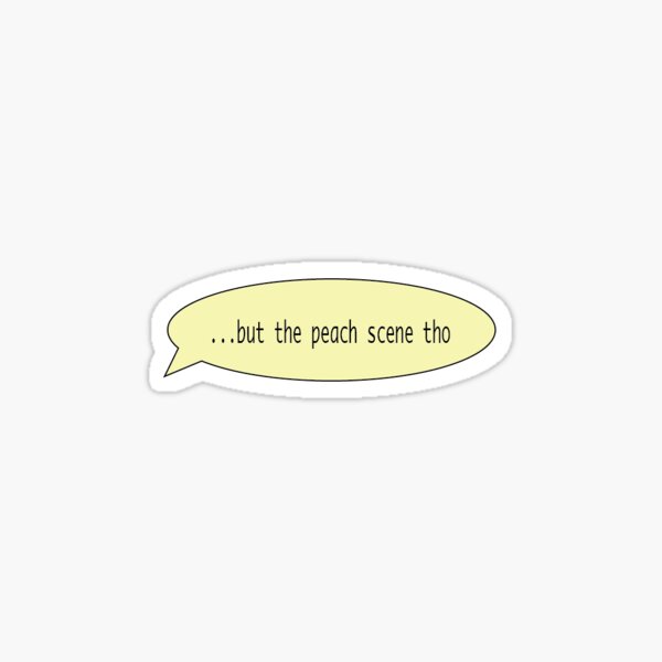 "cmbyn peach scene timothee chalamet pink call me" Sticker for Sale by