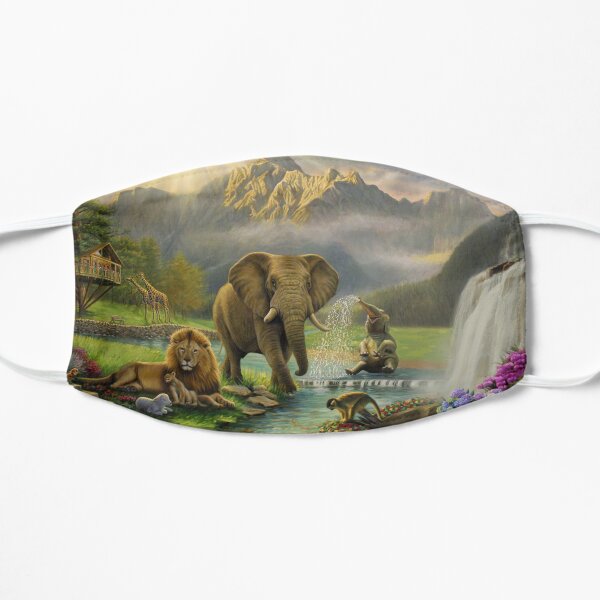 Animals in Paradise Flat Mask