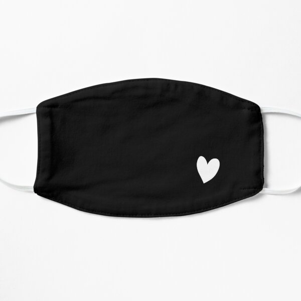 Un pequeño y lindo corazón blanco único Mascarilla plana