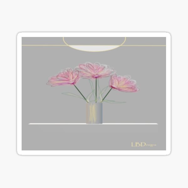 Table Vase Flowers Light Sticker
