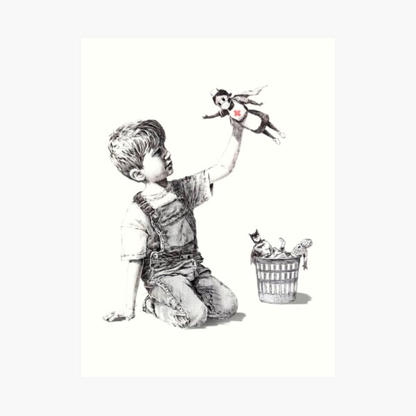 Banksy- "Cambiador de juego", enfermera superhéroe Lámina artística