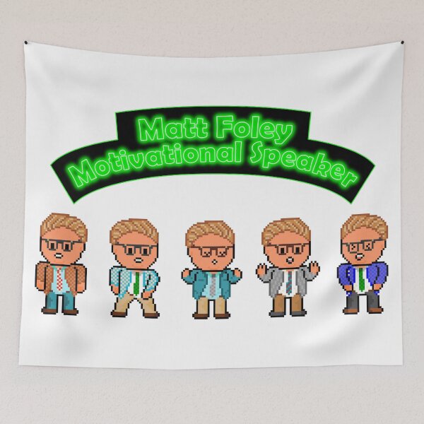 Item preview, Pixel Matt Foley Motivational Speaker Lineup with Neon Sign designed and sold by gkillerb.