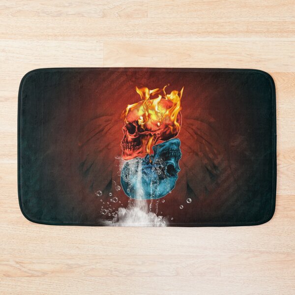 Item preview, Awesome skulls with fire and water designed and sold by nicky2342.