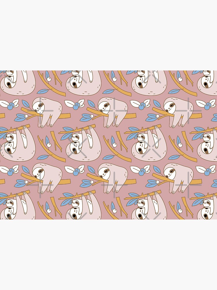 Sloth Pattern in Pink by Miri-Noristudio